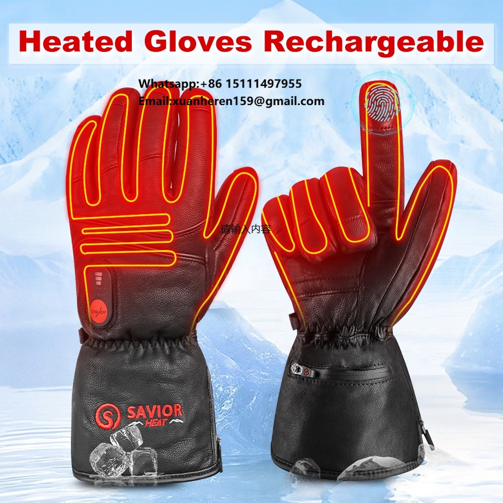 Heated Gloves Electric - Кожаные перчатки с подогревом для мужчин